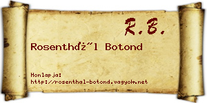 Rosenthál Botond névjegykártya